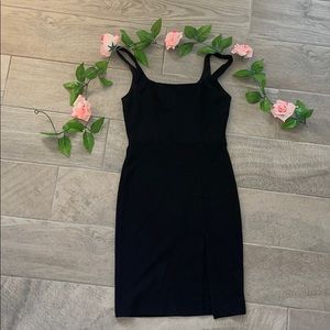 Black slit dress